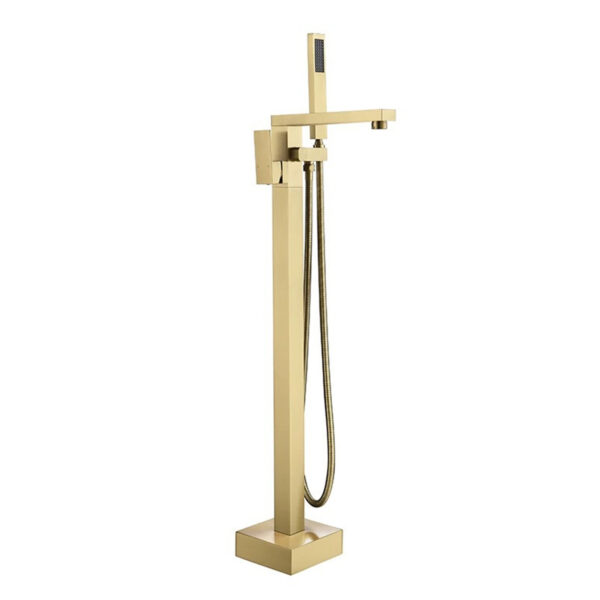 Sen tắm đứng cho bồn tắm nằm CREVA đồng thau mạ vàng mờ dáng vuông CR-072V