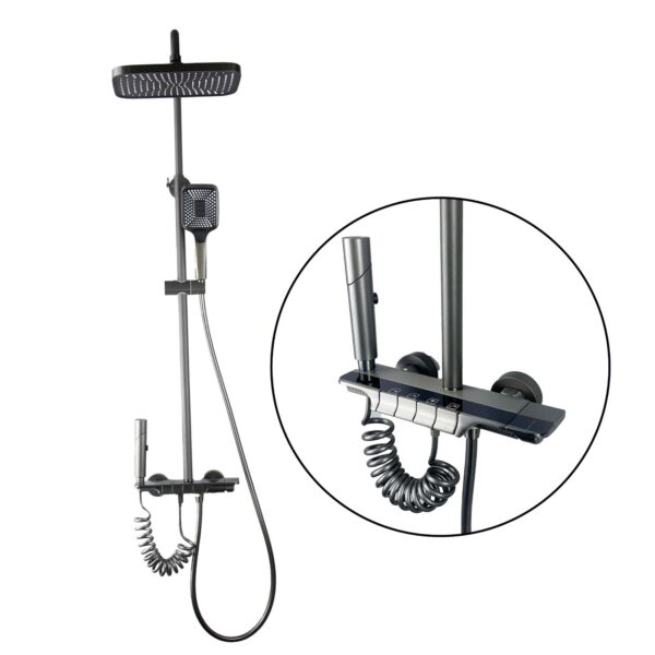 Sen cây tắm nóng lạnh CREVA đồng thau mạ xám CR-005X