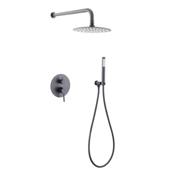 Sen tắm âm tường CREVA tròn, Inox 304 mạ xám cao cấp CR-001X