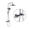 Sen cây tắm nóng lạnh CREVA đồng thau mạ crom bóng, mặt kính đen CR-018B
