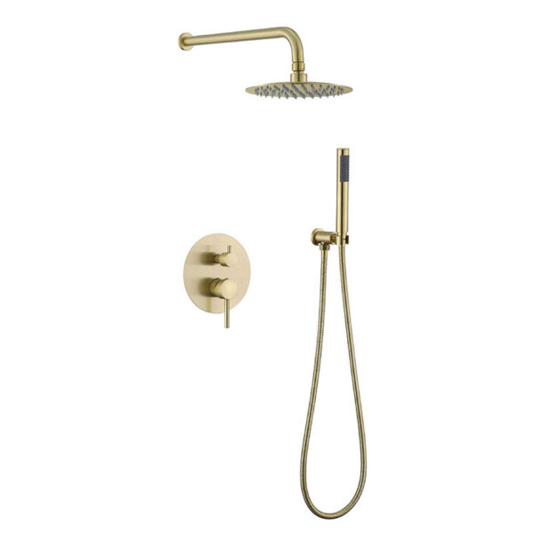 Sen tắm âm tường CREVA tròn, Inox 304 mạ vàng mờ cao cấp CR-001V